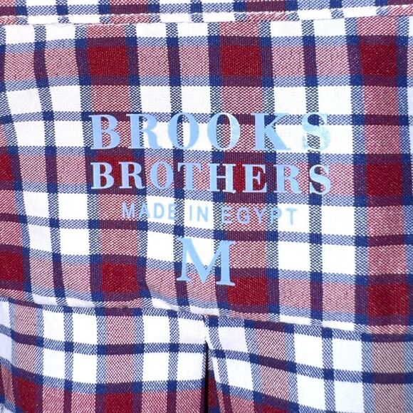 NWT Brooks Brothers Red & Navy Performance S/S Button Down M - Picture 2 of 9